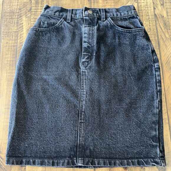 Vintage Lee Rider Silver‎ Tag/leather Patch, Black Skirt,made In USA. (SO26) - Picture 2 of 9